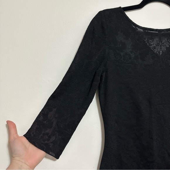 St John Lace Peekaboo Sheath Dress in Caviar Black - Picture 3 of 8